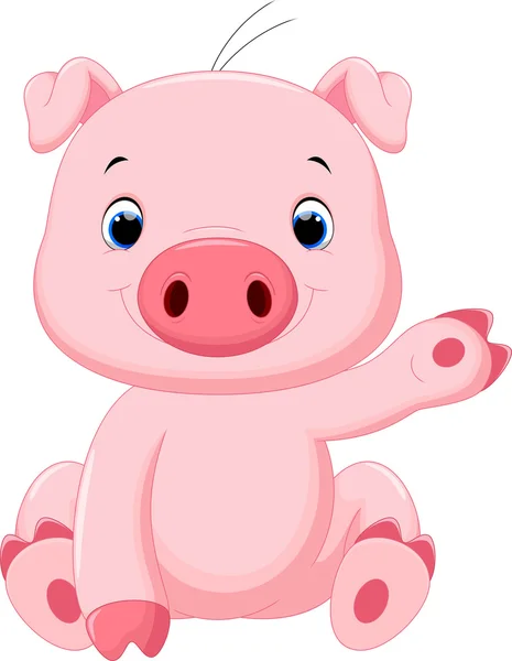 Bonito bebê porco desenhos animados — Vetor de Stock