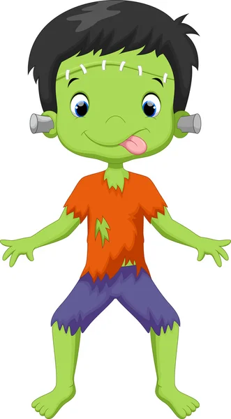 Little boy dressed up as Frankenstein — Stock Vector