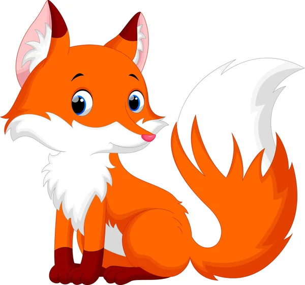 Cute fox cartoon — Stock Vector