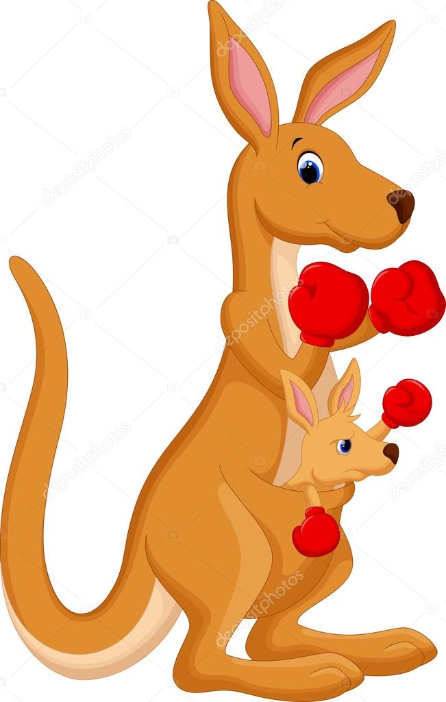Illustration of kangaroo boxing