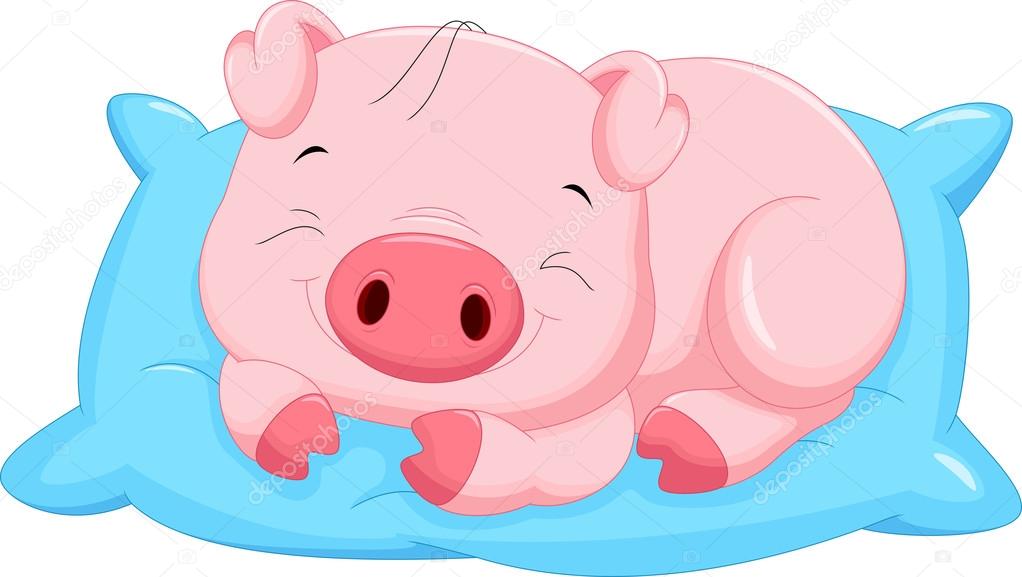 Cute cartoon baby pig sleeping Stock Vector Image by ©irwanjos2 #88032542