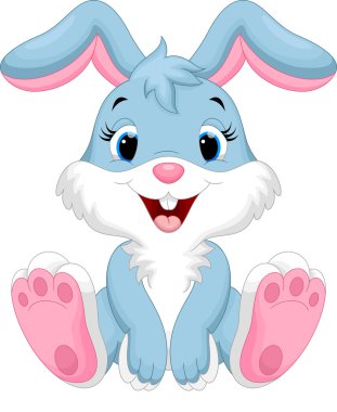 Cute rabbit cartoon clipart