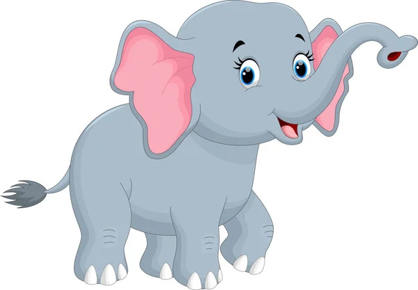 Lindo elefante de dibujos animados — Vector de stock