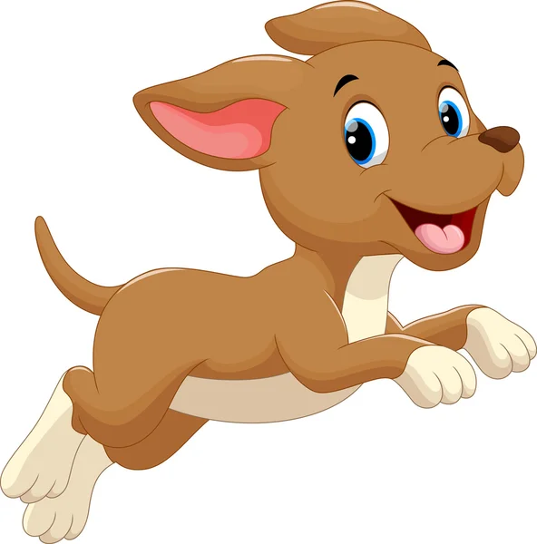 Cute dog cartoon running - Stok Vektor