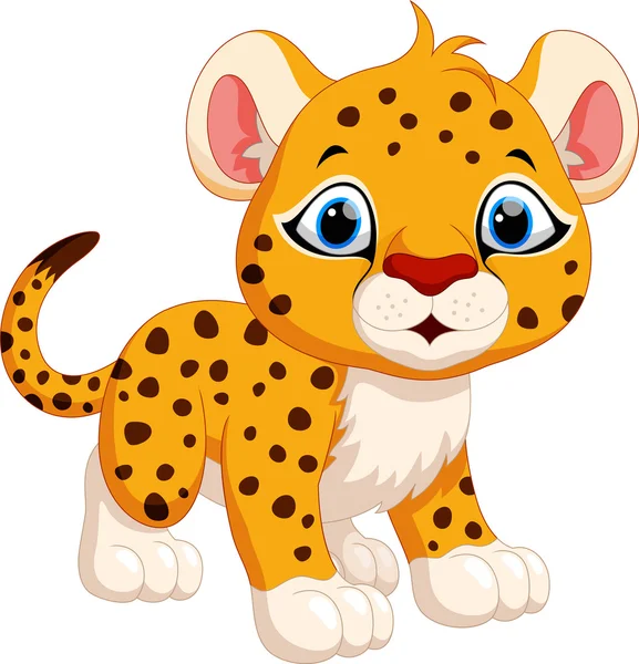 Mignon dessin animé guépard — Image vectorielle