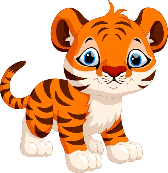 Dessin animé tigre mignon — Image vectorielle