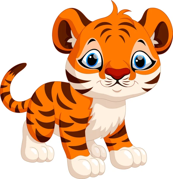 Lindo tigre de dibujos animados — Vector de stock