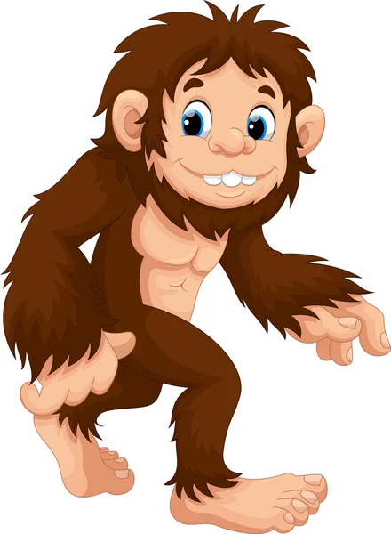 Sasquatch caminar dibujos animados — Vector de stock