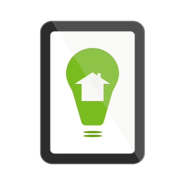 Tablet with smart house icon — Stock Vector
