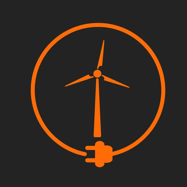 Moulin à vent comme source d'énergie — Image vectorielle