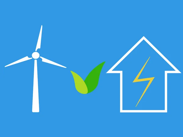 Turbina eólica como fonte ecológica de energia —  Vetores de Stock