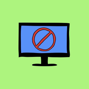 Doodle renkli inkar işareti