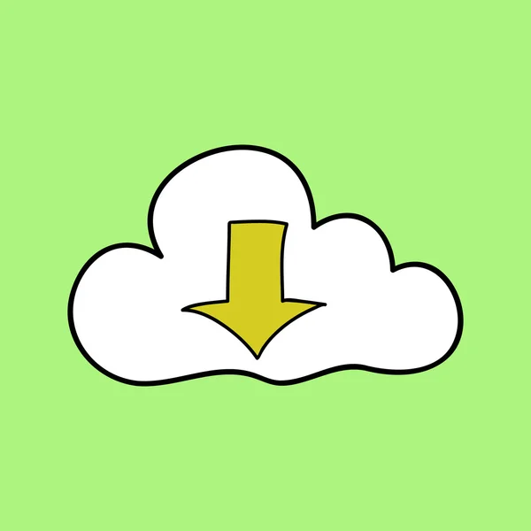 Doodle style cloud computing symbol — Stock Vector