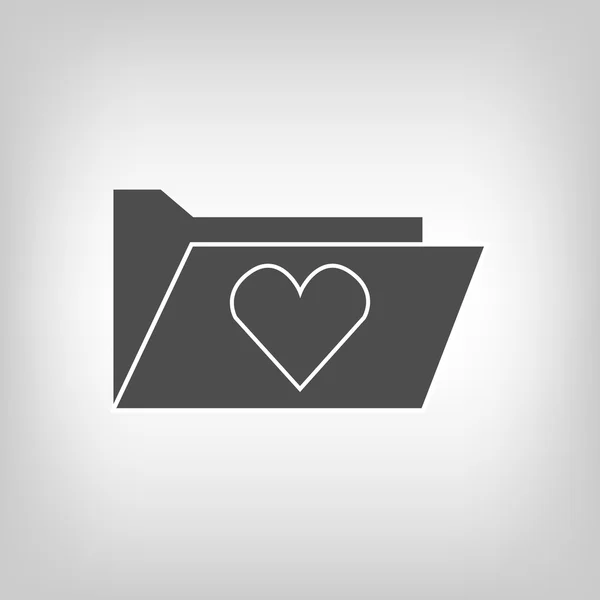 Komputer folder z serca — Wektor stockowy