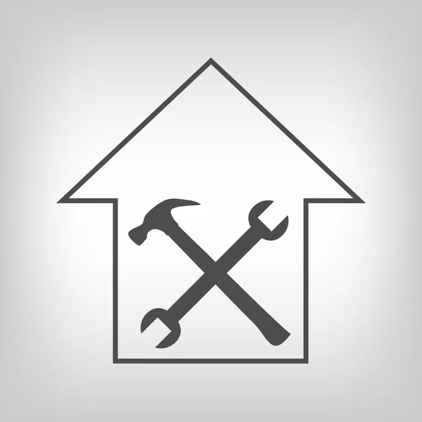 Casa signo de reparación — Vector de stock