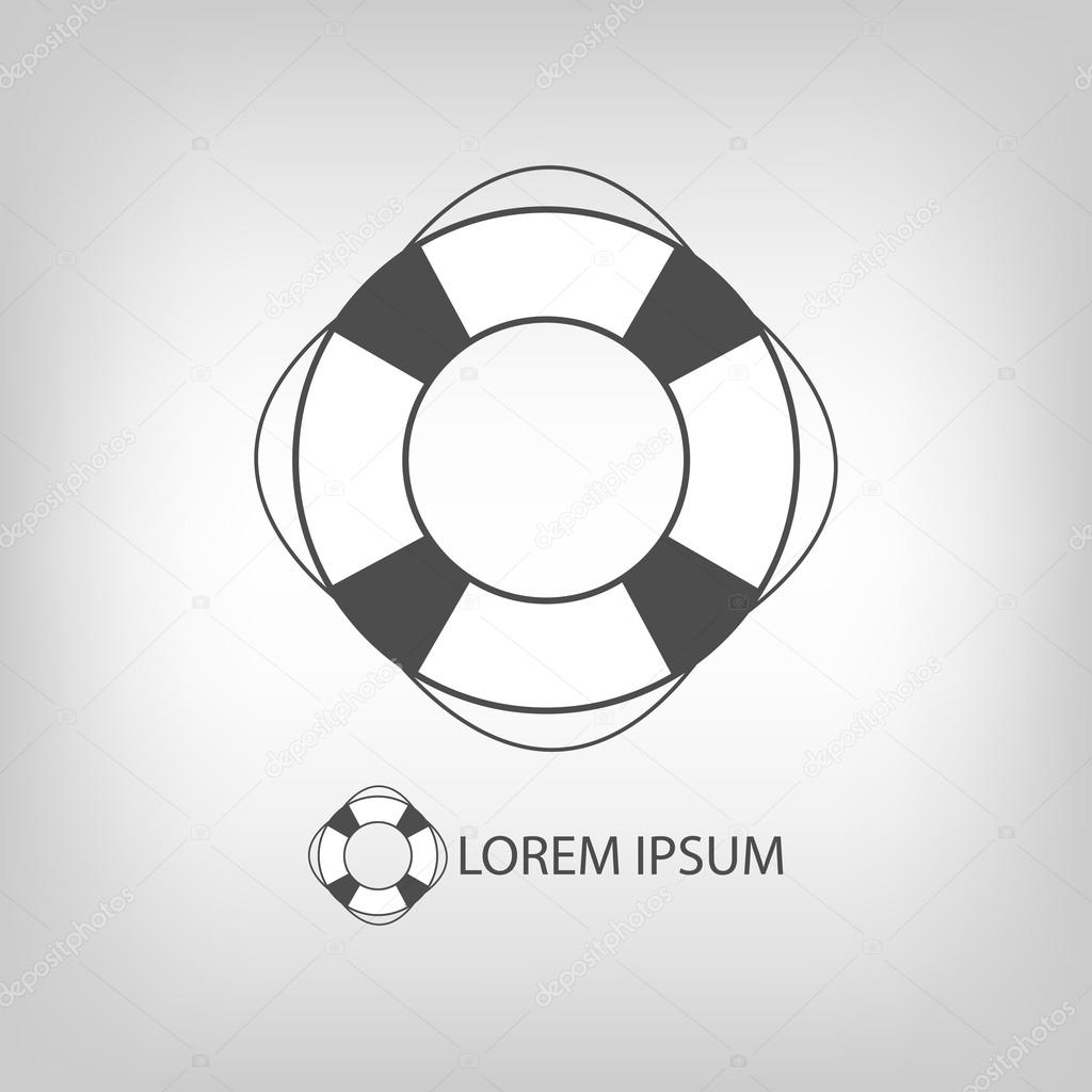 Safety ring as logo with copyspace in grey colors