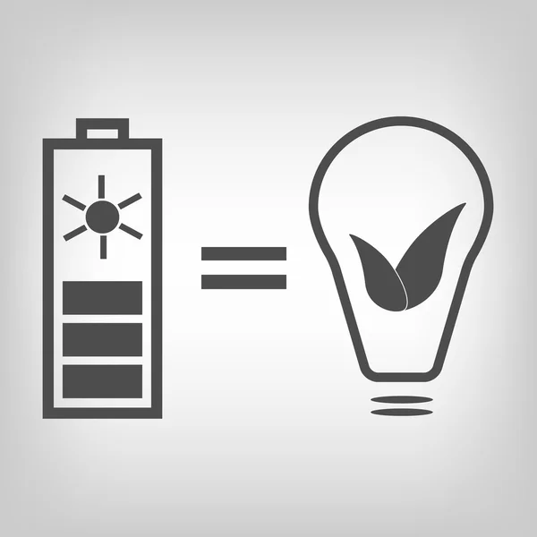 Baterai surya sebagai sumber energi ramah lingkungan - Stok Vektor