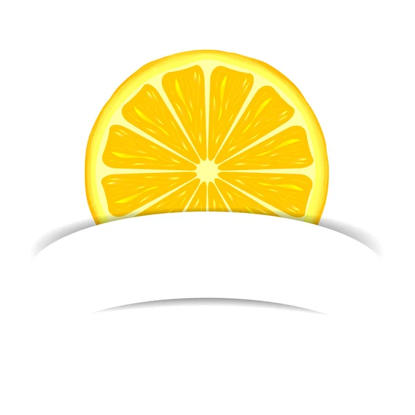 Limón con banner de papel — Vector de stock