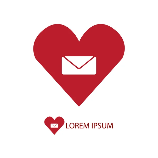 Señal de correo de amor rojo — Archivo Imágenes Vectoriales