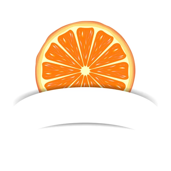 Oranje met papier banner — Stockvector