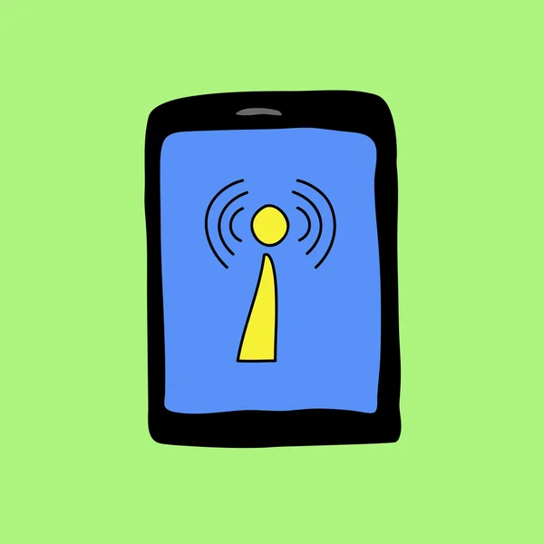 Doodle estilo com sinal wi-fi —  Vetores de Stock