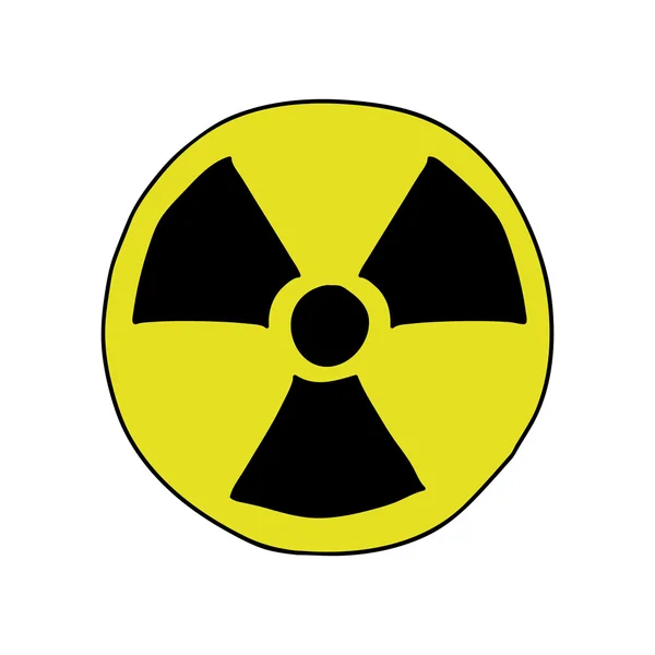 Doodle style radiation sign — Stock Vector