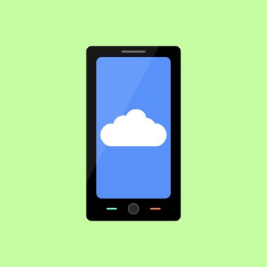 Bulut ile düz stil akıllı telefon 