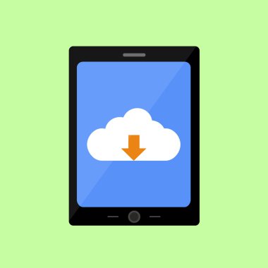 Düz stil dokunmatik yüzey bulut ile yükleme