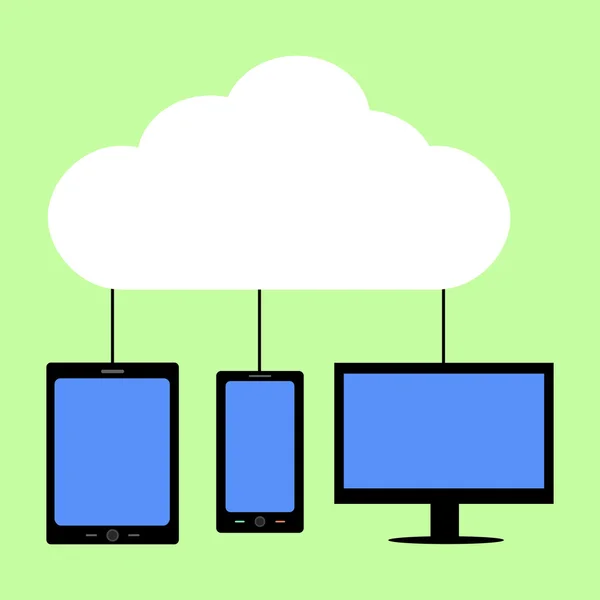 Cloud Computing im flachen Stil — Stockvektor