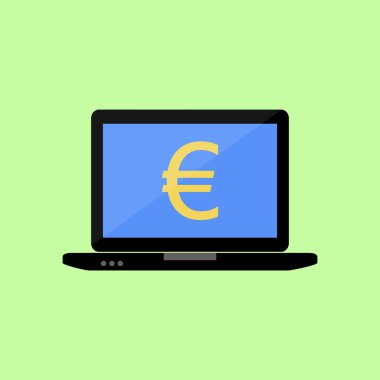Euro ile düz stil laptop