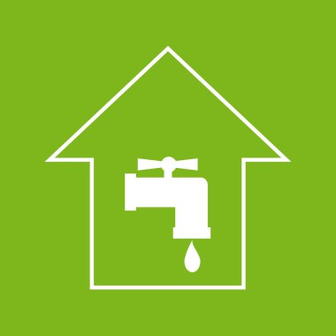 Evde işaret dokunun. Beyaz yeşil