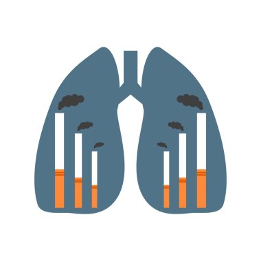 Lungs with smoking factories clipart