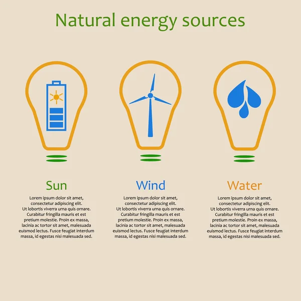 Natuurlijke energiebronnen — Stockvector