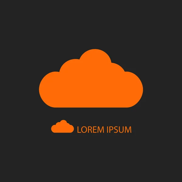 Orange cloud as logo on black — Stock Vector