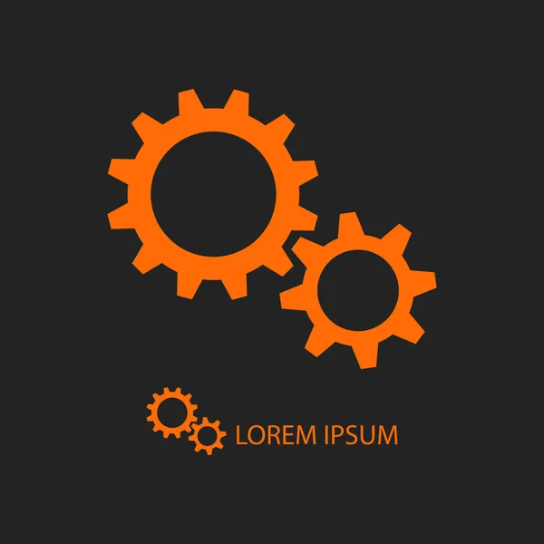 Olarak logo siyah turuncu Dişli tekerlekleri