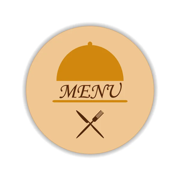 Restaurant label with cloche and flatware — Stock Vector