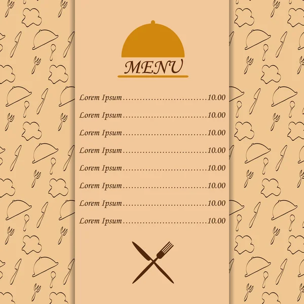 Wygląd menu restauracji — Wektor stockowy