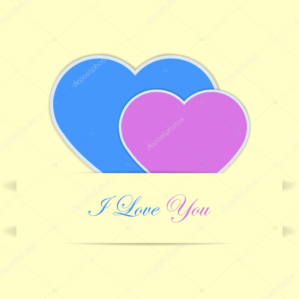 Carte De Saint Valentin Avec Coeurs Bleu Et Rose Image Vectorielle Par Rinika C Illustration