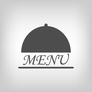 Gri renklerde cloche menü metni