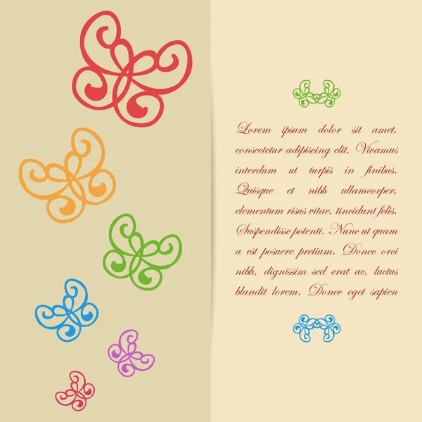 Вітальна листівка або дизайн запрошення з метеликами — стоковий вектор