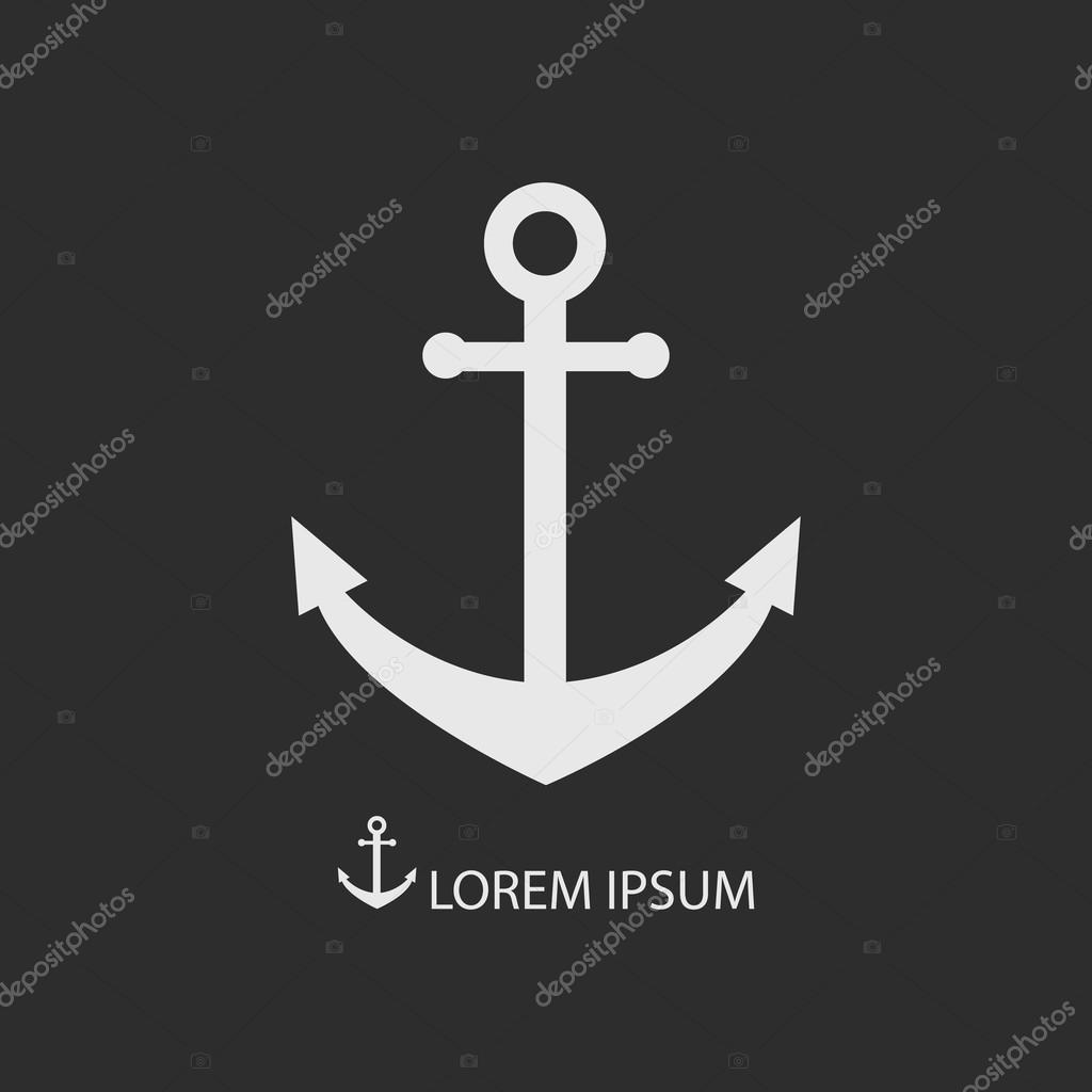 White anchor as logo with copyspace on dark grey background