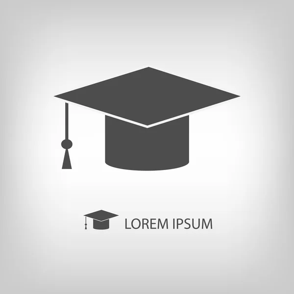 Sombrero de graduación gris como logotipo — Archivo Imágenes Vectoriales