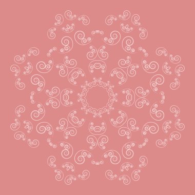 Süslü çiçek deseni pembe bir arka plan üzerinde