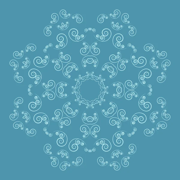 Motif de fleurs ornées sur fond bleu — Image vectorielle