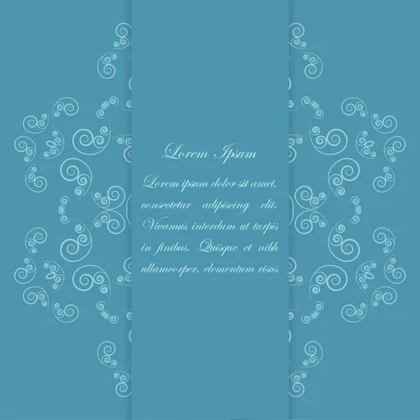 Modrá karta design s ozdobený květinovým vzorem — Stockový vektor