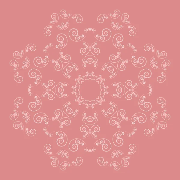 Ornate flower pattern on pink background — Stock Vector