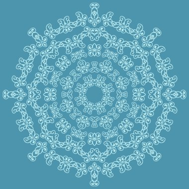 Mavi arka plan üzerinde yuvarlak süslü tasarlamak