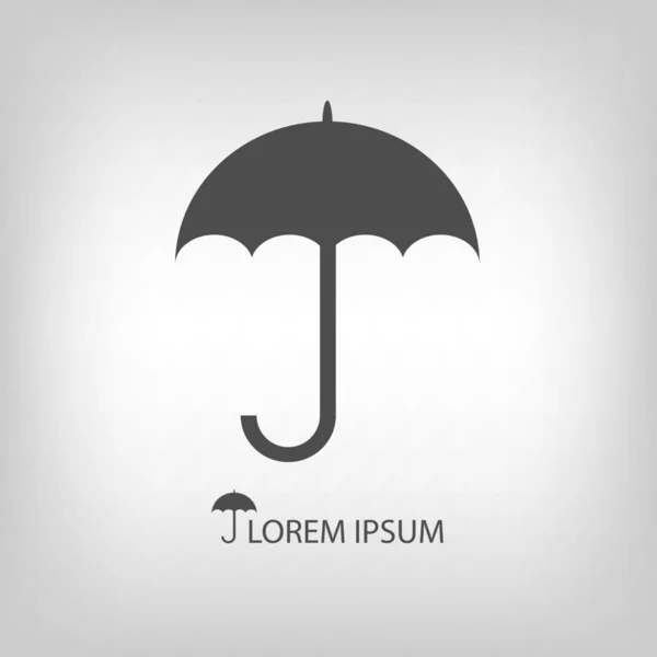 Grey umbrella as logo — Stock Vector