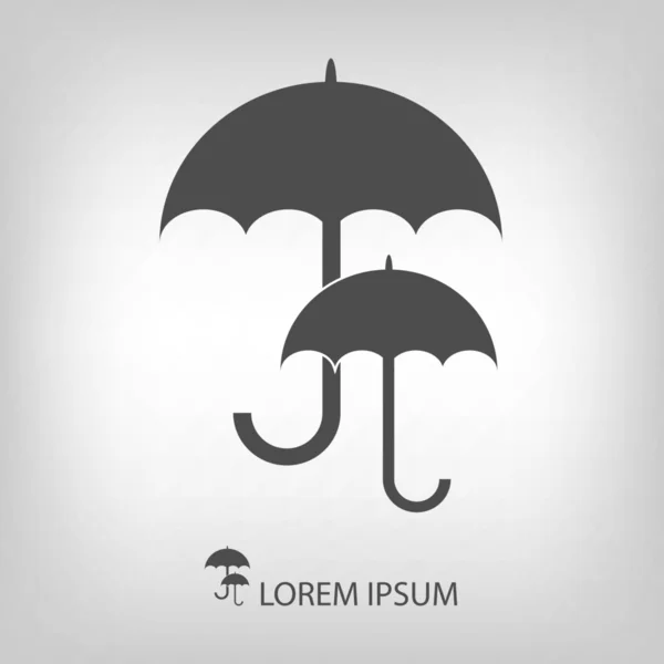 Two grey umbrellas as logo — Stock Vector