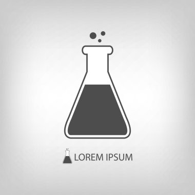 Gri flask olarak kimya logo
